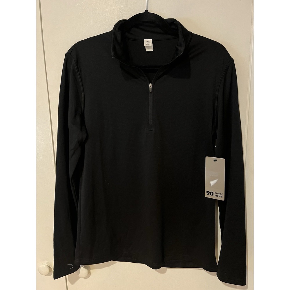 90 Degree By‎ Reflex Men's Size Small Black Half Zip Pull Over Lightweight Top